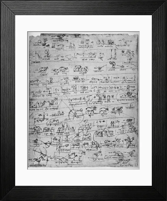 Framed Print : Sheet of Pictographs, c1480 (1945). Artist: Leonardo da Vinci Framed Print : Sheet of Pictographs, c1480 (1945). Artist: Leonardo da Vinci