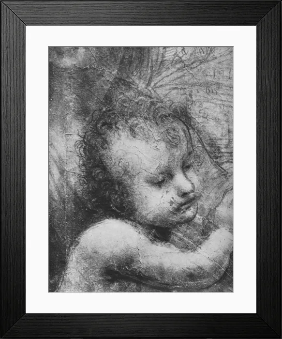 Framed Print : Head of the Infant Jesus - Virgin and Child with St. Anne and Infant St. John, c1480 (1945). Artist: Leonardo da Vinci Framed Print : Head of the Infant Jesus - Virgin and Child with St. Anne and Infant St. John, c1480 (1945). Artist: Leonardo da Vinci