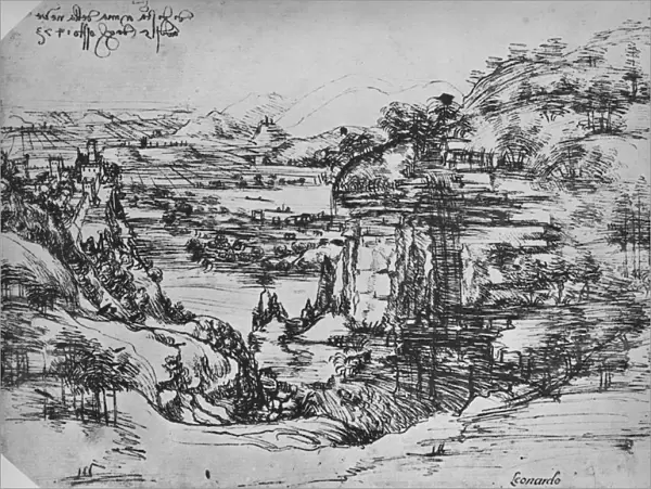 Landscape, c1480 (1945). Artist: Leonardo da Vinci