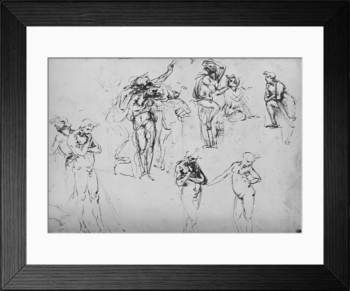 Framed Print : Various Groups and Single Figures, c1480 (1945). Artist: Leonardo da Vinci Framed Print : Various Groups and Single Figures, c1480 (1945). Artist: Leonardo da Vinci