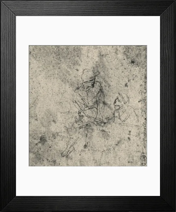 Framed Print : Two Figures in Conversation, c1480 (1945). Artist: Leonardo da Vinci Framed Print : Two Figures in Conversation, c1480 (1945). Artist: Leonardo da Vinci