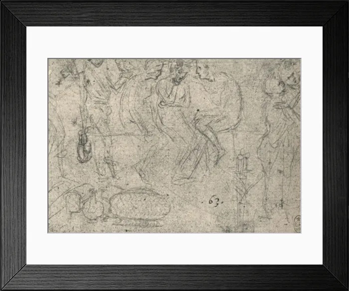 Framed Print : Group of Figures in Conversation, c1480 (1945). Artist: Leonardo da Vinci Framed Print : Group of Figures in Conversation, c1480 (1945). Artist: Leonardo da Vinci
