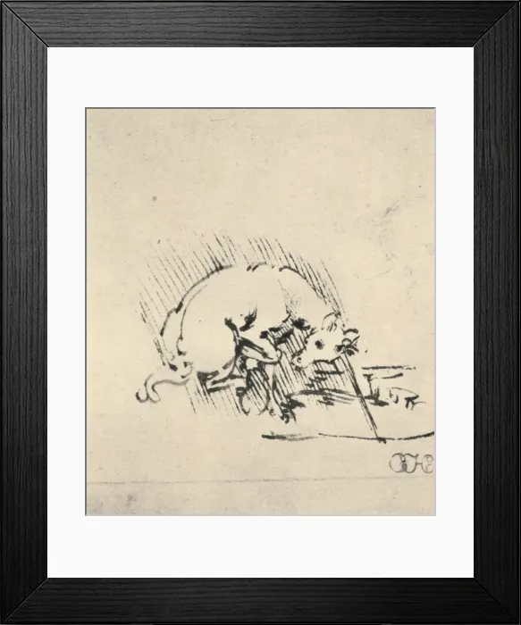 Framed Print : A Unicorn Dipping Its Horn into the Water, c1480 (1945). Artist: Leonardo da Vinci Framed Print : A Unicorn Dipping Its Horn into the Water, c1480 (1945). Artist: Leonardo da Vinci