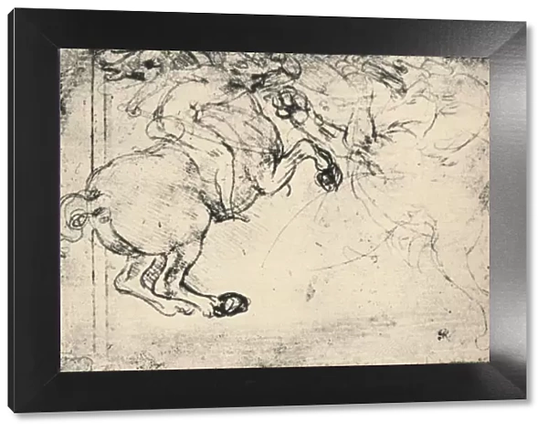 Fight Between a Horseman and a Griffin, c1480 (1945). Artist: Leonardo da Vinci