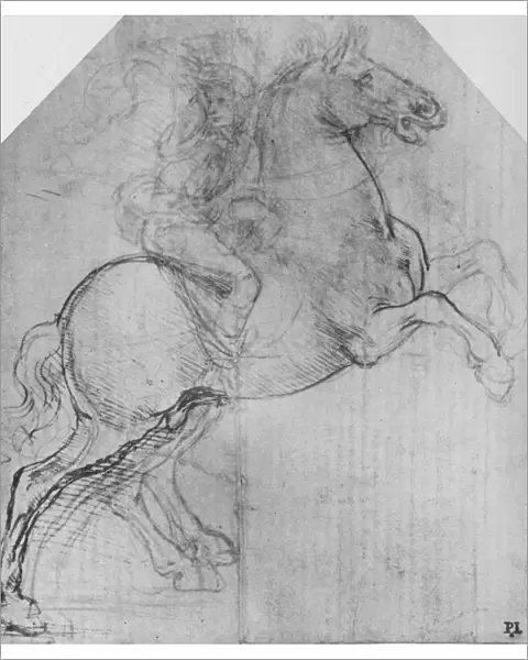 A Rider on a Rearing Horse, c1480 (1945). Artist: Leonardo da Vinci