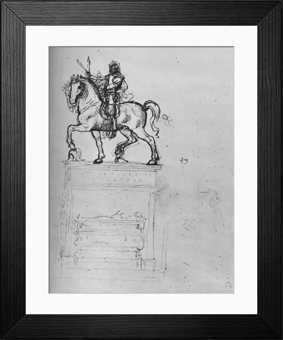 Framed Print : Study for an Equestrian Monument, c1480 (1945). Artist: Leonardo da Vinci