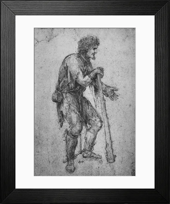 Framed Print : A Man with a Club and Shackled Feet, c1480 (1945). Artist: Leonardo da Vinci Framed Print : A Man with a Club and Shackled Feet, c1480 (1945). Artist: Leonardo da Vinci
