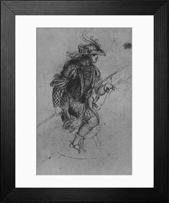 Framed Print : A Youth on Horseback, c1480 (1945). Artist: Leonardo da Vinci Framed Print : A Youth on Horseback, c1480 (1945). Artist: Leonardo da Vinci