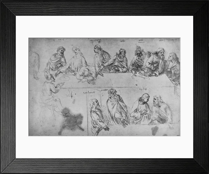 Framed Print : Studies for the Last Supper, c1480 (1945). Artist: Leonardo da Vinci Framed Print : Studies for the Last Supper, c1480 (1945). Artist: Leonardo da Vinci