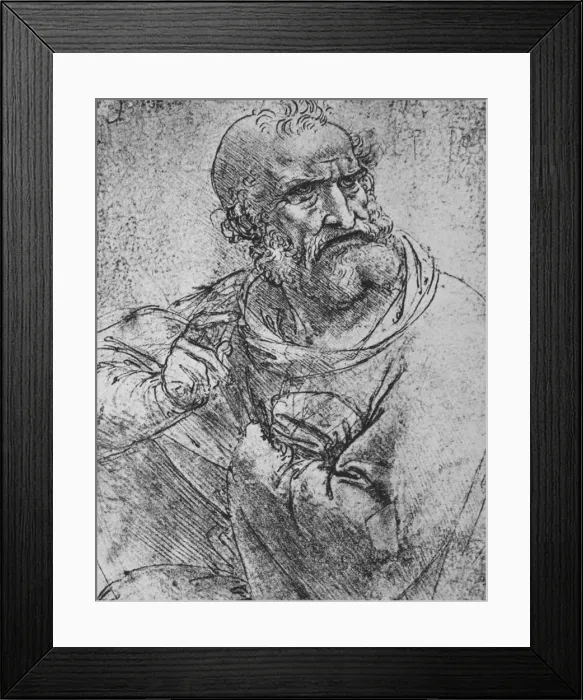 Framed Print : Half-Length of an Apostle with his Right Hand Raised, c1480 (1945). Artist: Leonardo da Vinci Framed Print : Half-Length of an Apostle with his Right Hand Raised, c1480 (1945). Artist: Leonardo da Vinci