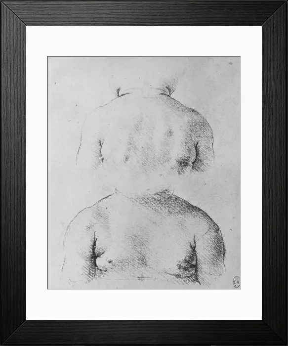 Framed Print : The Bust of an Infant, Front and Back Views, c1480 (1945). Artist: Leonardo da Vinci Framed Print : The Bust of an Infant, Front and Back Views, c1480 (1945). Artist: Leonardo da Vinci