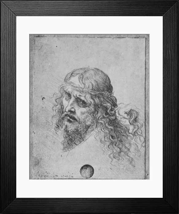 Framed Print : Head of Christ, c1480 (1945). Artist: Leonardo da Vinci Framed Print : Head of Christ, c1480 (1945). Artist: Leonardo da Vinci
