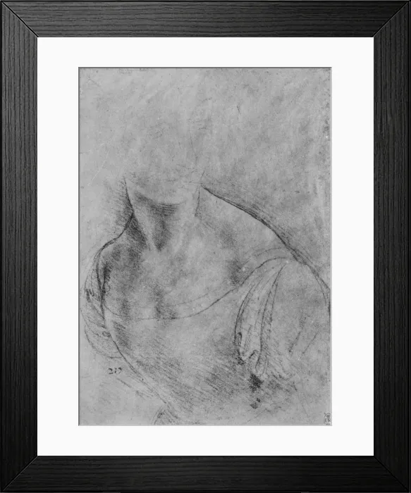 Framed Print : Bust of a Woman Turned to the Left, the Head Slightly Indicated, c1480 (1945). Artist: Leonardo da Vinci Framed Print : Bust of a Woman Turned to the Left, the Head Slightly Indicated, c1480 (1945). Artist: Leonardo da Vinci