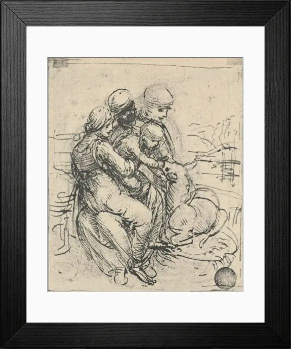 Framed Print : Virgin and Child with St. Anne, c1480 (1945). Artist: Leonardo da Vinci Framed Print : Virgin and Child with St. Anne, c1480 (1945). Artist: Leonardo da Vinci