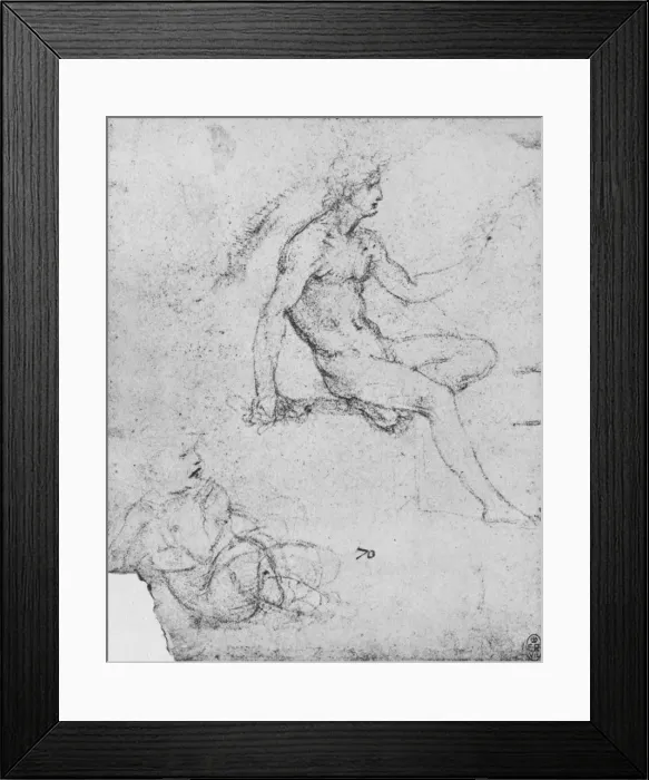Framed Print : Seated Nude with Child with Lamb, c1480 (1945). Artist: Leonardo da Vinci Framed Print : Seated Nude with Child with Lamb, c1480 (1945). Artist: Leonardo da Vinci