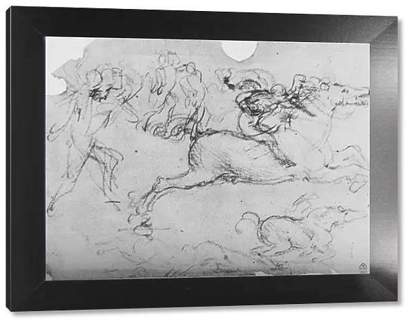 Galloping Horseman and Other Figures, c1480 (1945). Artist: Leonardo da Vinci