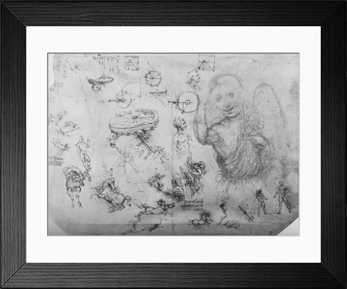 Framed Print : Studies of an Angel, of Horsemen and of Other Figures, c1480 (1945). Artist: Leonardo da Vinci Framed Print : Studies of an Angel, of Horsemen and of Other Figures, c1480 (1945). Artist: Leonardo da Vinci
