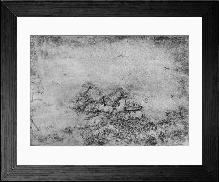 Framed Print : A Fantastic Battle, c1480 (1945). Artist: Leonardo da Vinci Framed Print : A Fantastic Battle, c1480 (1945). Artist: Leonardo da Vinci