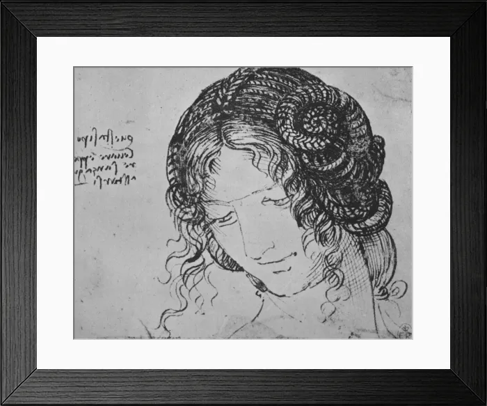 Framed Print : Study of a Womans Braided Hair, c1480 (1945). Artist: Leonardo da Vinci Framed Print : Study of a Womans Braided Hair, c1480 (1945). Artist: Leonardo da Vinci