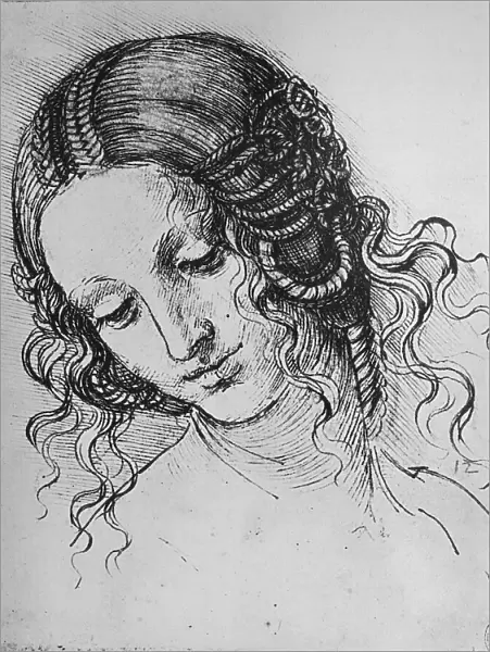 Study of a Womans Head, c1480 (1945). Artist: Leonardo da Vinci