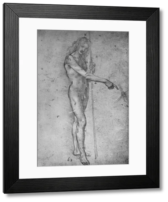 Framed Print : Study for a Youthful St. John the Baptist, c1480 (1945). Artist: Leonardo da Vinci Framed Print : Study for a Youthful St. John the Baptist, c1480 (1945). Artist: Leonardo da Vinci