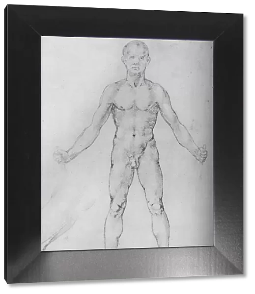 Nude Man With Arms Stretched Out, Seen from the Front, c1480 (1945). Artist: Leonardo da Vinci