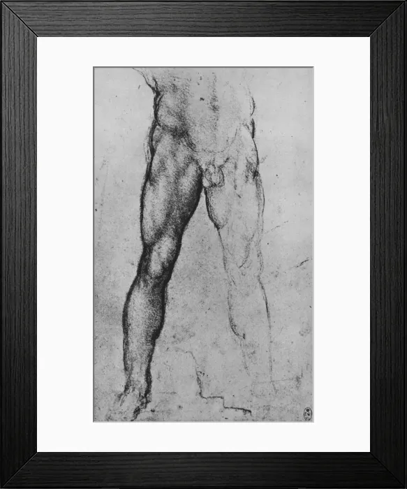 Framed Print : Study of the Lower Half of a Nude Man Facing to the Front, c1480 (1945). Artist: Leonardo da Vinci Framed Print : Study of the Lower Half of a Nude Man Facing to the Front, c1480 (1945). Artist: Leonardo da Vinci