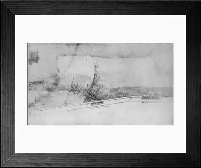 Framed Print : Plan of an Embankment for Diverting the Arno, c1480 (1945). Artist: Leonardo da Vinci Framed Print : Plan of an Embankment for Diverting the Arno, c1480 (1945). Artist: Leonardo da Vinci