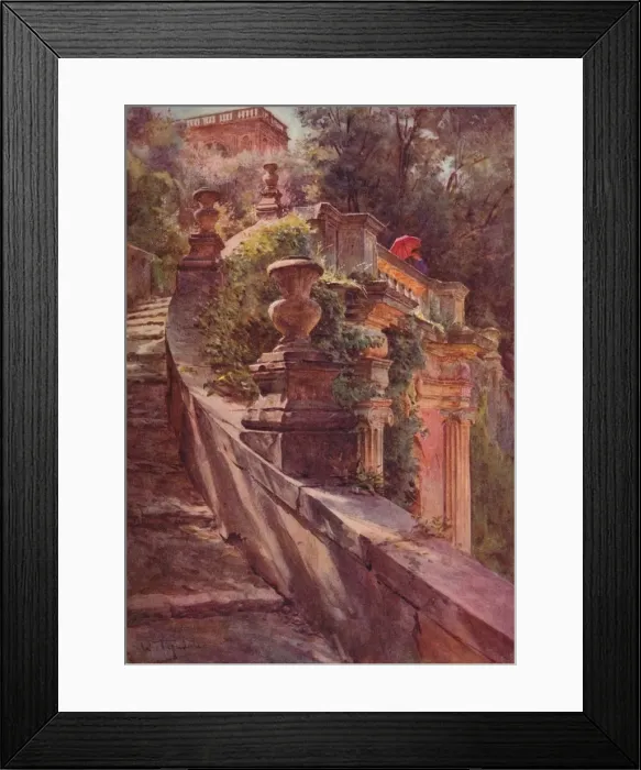 Framed Print : La Scallea Delle Sfinge, Villa D Este, c1900 (1913). Artist: Walter Frederick Roofe Tyndale Framed Print : La Scallea Delle Sfinge, Villa D Este, c1900 (1913). Artist: Walter Frederick Roofe Tyndale
