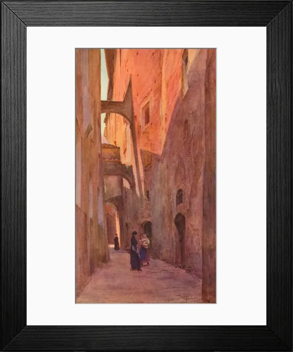 Framed Print : A street in Siena, c1900 (1913). Artist: Walter Frederick Roofe Tyndale Framed Print : A street in Siena, c1900 (1913). Artist: Walter Frederick Roofe Tyndale