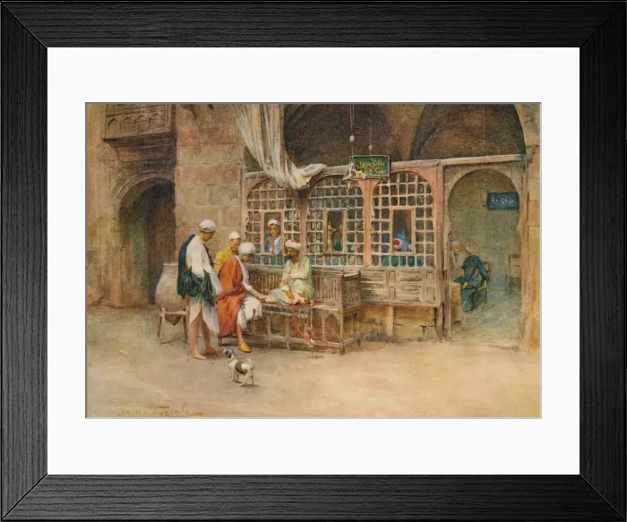 Framed Print : A Cairene Cafe, c1905, (1912). Artist: Walter Frederick Roofe Tyndale Framed Print : A Cairene Cafe, c1905, (1912). Artist: Walter Frederick Roofe Tyndale