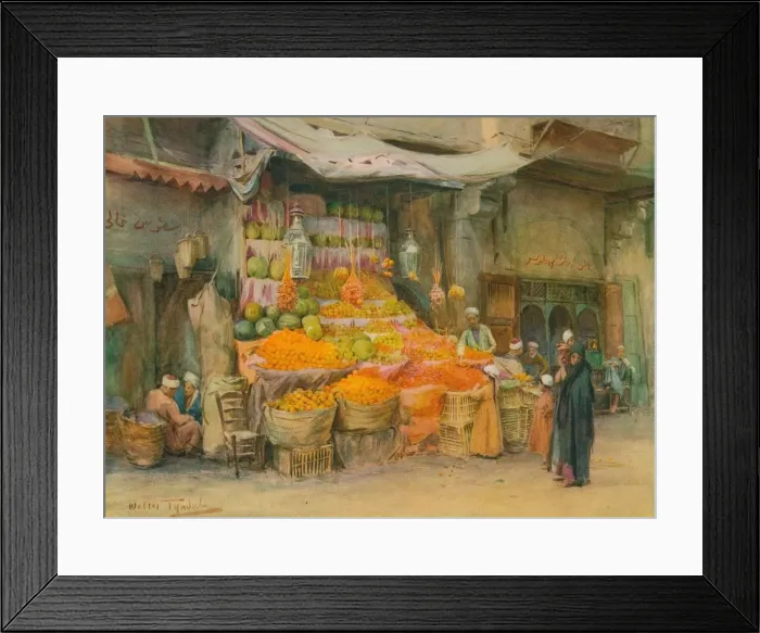 Framed Print : A Fruit-Stall at Bulak, c1905, (1912). Artist: Walter Frederick Roofe Tyndale Framed Print : A Fruit-Stall at Bulak, c1905, (1912). Artist: Walter Frederick Roofe Tyndale