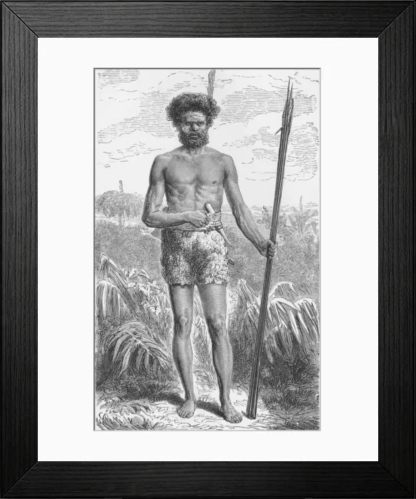 Framed Print : Native of Australia, c1885, (1890). Artist: Robert Taylor Pritchett Framed Print : Native of Australia, c1885, (1890). Artist: Robert Taylor Pritchett