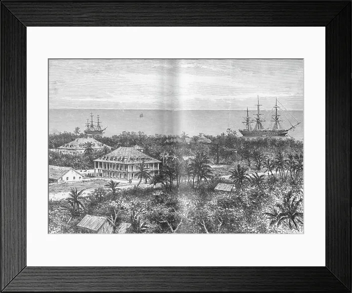 Framed Print : The Queens Palace at Papeete, Tahiti, c1885, (1890). Artist: Robert Taylor Pritchett Framed Print : The Queens Palace at Papeete, Tahiti, c1885, (1890). Artist: Robert Taylor Pritchett