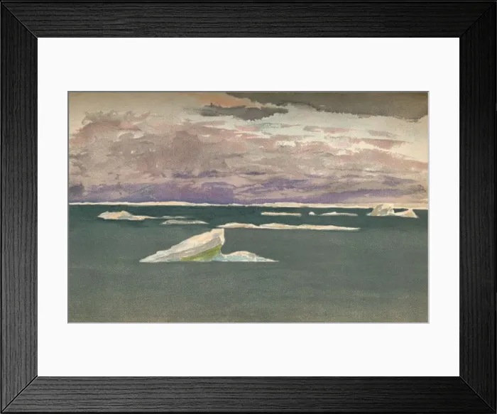 Framed Print : Off the Edge of the Ice - Gathering Storm, 14th September 1893, (1897). Artist: Fridtjof Nansen