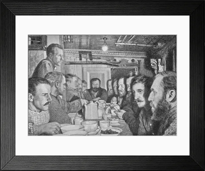 Framed Print : At the Supper Table, 14 February, 1895, 1895, (1897). Artist: Johan Nordhagen Framed Print : At the Supper Table, 14 February, 1895, 1895, (1897). Artist: Johan Nordhagen