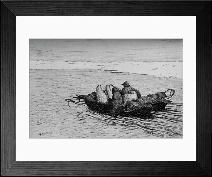 Framed Print : Crossing a Crack in the Ice, c1893-1896, (1897) Framed Print : Crossing a Crack in the Ice, c1893-1896, (1897)