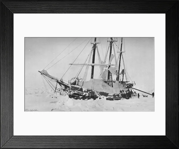 Framed Print : The Fram when dug out of the Pressure-Mound. End of March, 1895, (1897) Framed Print : The Fram when dug out of the Pressure-Mound. End of March, 1895, (1897)
