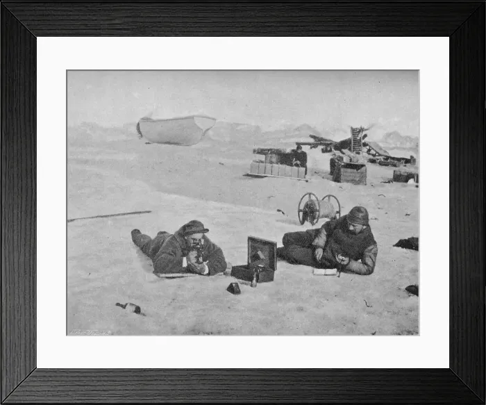 Framed Print : Observation with Sextant and Artificial Horizon. July 1895, (1897)