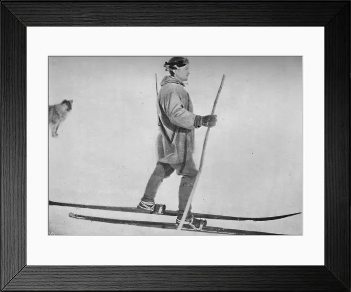 Framed Print : Lars Pettersen on Snow Shoes, c1893-1896, (1897) Framed Print : Lars Pettersen on Snow Shoes, c1893-1896, (1897)