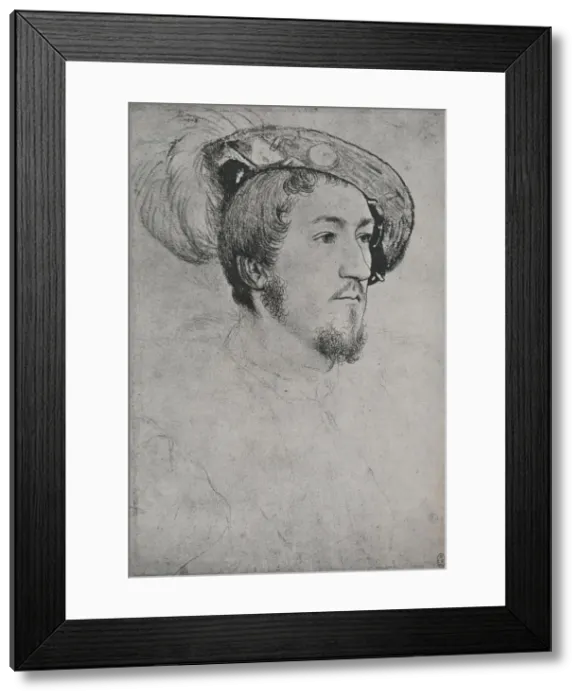 Framed Print : A Gentleman: Unknown, c1532-1543 (1945). Artist: Hans Holbein the Younger Framed Print : A Gentleman: Unknown, c1532-1543 (1945). Artist: Hans Holbein the Younger