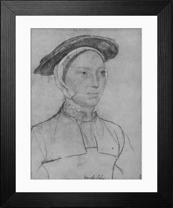 Framed Print : A Lady: Unknown, c1532-1543 (1945). Artist: Hans Holbein the Younger Framed Print : A Lady: Unknown, c1532-1543 (1945). Artist: Hans Holbein the Younger