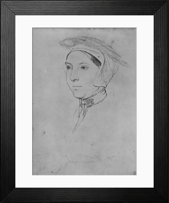 Framed Print : A Lady: Unknown, c1532-1543 (1945). Artists: Hans Holbein the Younger, Unknown Framed Print : A Lady: Unknown, c1532-1543 (1945). Artists: Hans Holbein the Younger, Unknown