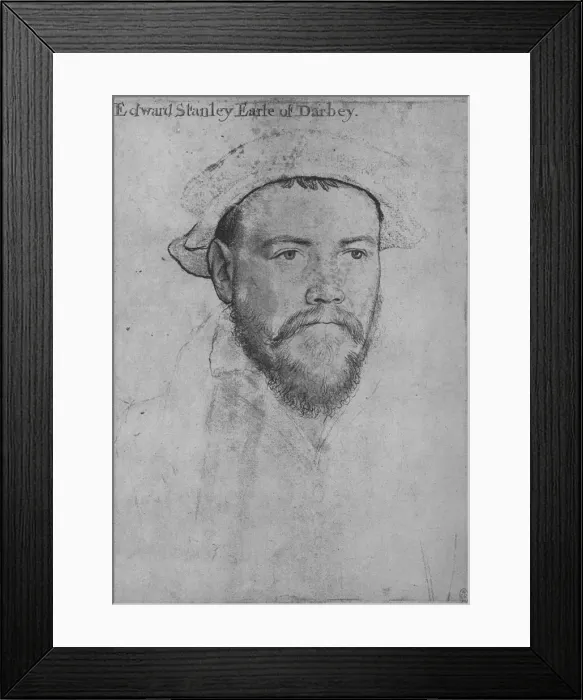 Framed Print : Edward Stanley, Earl of Derby, c1532-1543 (1945). Artist: Hans Holbein the Younger Framed Print : Edward Stanley, Earl of Derby, c1532-1543 (1945). Artist: Hans Holbein the Younger