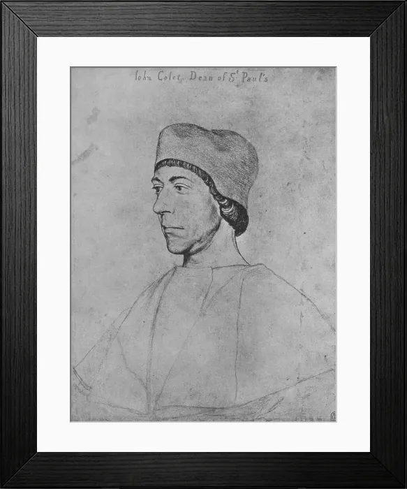 Framed Print : John Colet, c1535 (1945). Artist: Hans Holbein the Younger Framed Print : John Colet, c1535 (1945). Artist: Hans Holbein the Younger