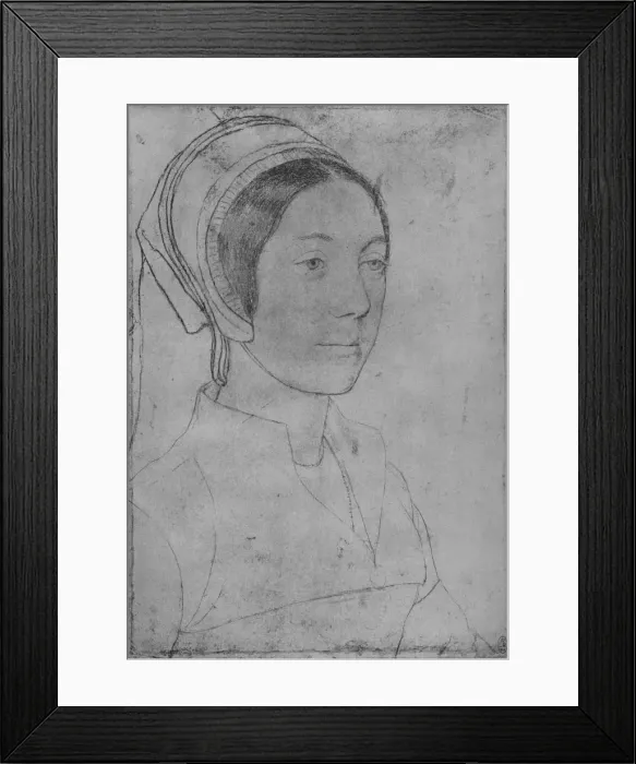 Framed Print : A Lady: Unknown, c1532-1543 (1945). Artists: Hans Holbein the Younger, Unknown Framed Print : A Lady: Unknown, c1532-1543 (1945). Artists: Hans Holbein the Younger, Unknown
