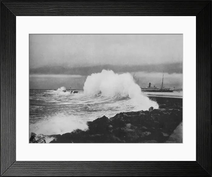Framed Print : Breakwater, Colombo, During S. -W. Monsoon, c1890 (1910). Artist: Alfred William Amandus Plate Framed Print : Breakwater, Colombo, During S. -W. Monsoon, c1890 (1910). Artist: Alfred William Amandus Plate