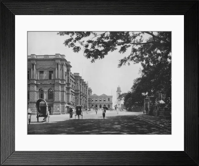 Framed Print : General Post Office with Entrance to Queens House and Clock Tower in Distance, c1890, (1910). Artist: Alfred William Amandus Plate Framed Print : General Post Office with Entrance to Queens House and Clock Tower in Distance, c1890, (1910). Artist: Alfred William Amandus Plate