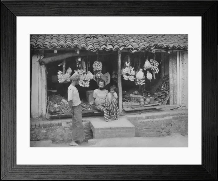 Framed Print : A Native Boutique or Fruit Shop, c1890, (1910). Artist: Alfred William Amandus Plate Framed Print : A Native Boutique or Fruit Shop, c1890, (1910). Artist: Alfred William Amandus Plate