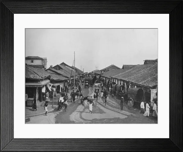 Framed Print : Typical Street Scene in Native Quarters, Colombo, c1890, (1910). Artist: Alfred William Amandus Plate Framed Print : Typical Street Scene in Native Quarters, Colombo, c1890, (1910). Artist: Alfred William Amandus Plate